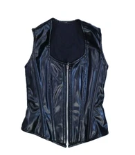 Garo Sparo Atelier X En Femme Front Zip Faux Leather Corset Vest Shaper Womens M