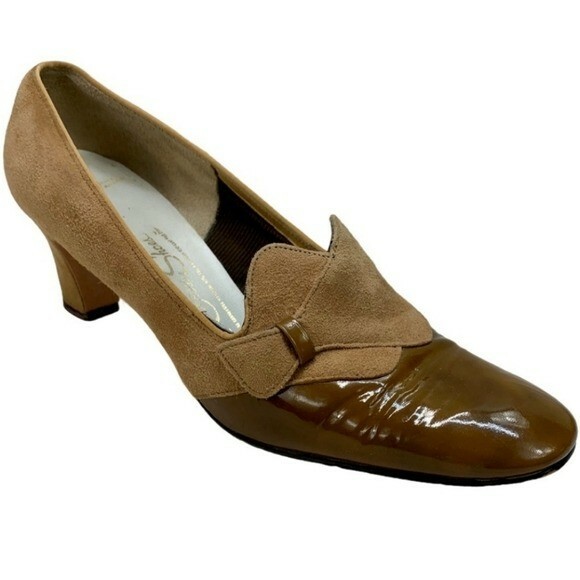 Vintage - 1940's Red Cross Tan & Brown Heels - image 2