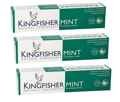 Kingfisher Toothpaste - Mint (Fluoride Free) 100ml (Pack of 3)