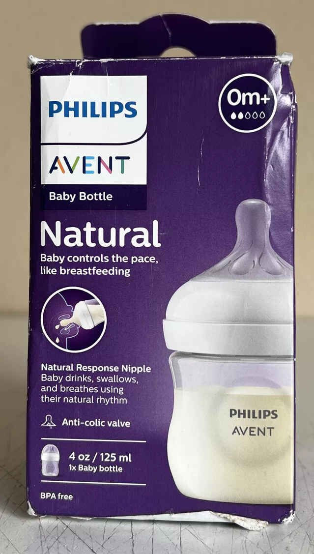 Philips Avent Natural Baby Bottle With Natural Response Nipple, 4 Oz.  (4-Count)