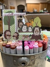 handmade Card Kit Stampin' Up Hedgehogs Fall Autumn   Step Card