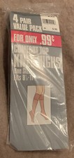 Vintage Queen Size Hosiery Knee Highs Nylons NIP NOS Shopko Black One Size