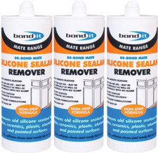 BOND IT Silicone Sealant Remover Non Drip Eater 125ml x 3