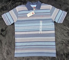 Tommy Hilfiger Youth Collared Multicolor Short Sleeve Striped Polo Shirt Size M