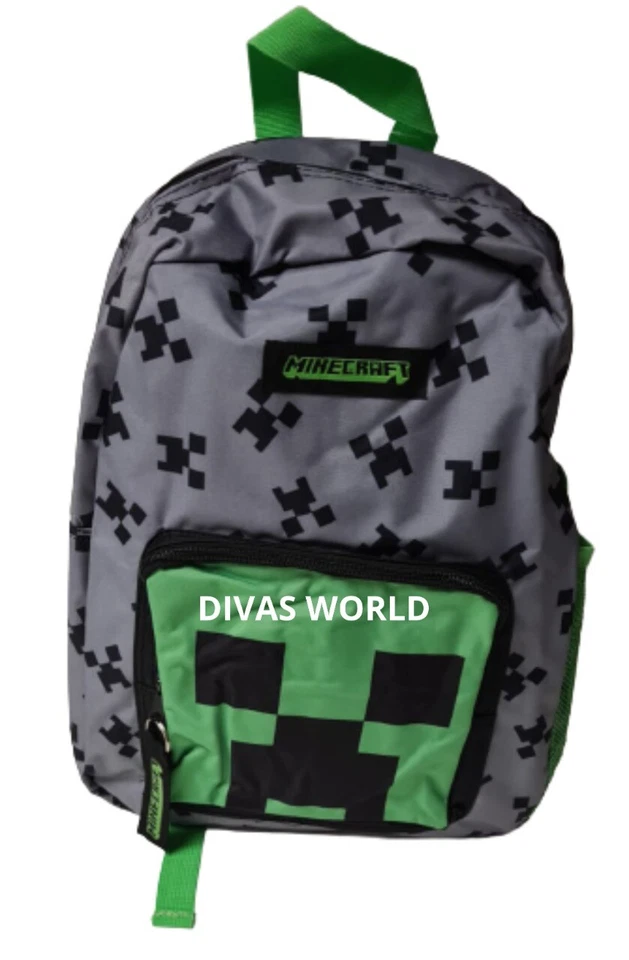 Minecraft Creeper Rucksack Tasche Kinderrucksack Reise Schule Schultertaschen Primark - Bild 3 von 4