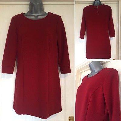   M&S Größe 8 rot Tunika Top Pullover Kleid 3/4 Ärmel NEU MIT ETIKETT UVP £22,50