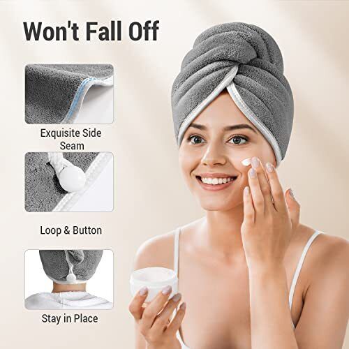 Super Absorbent Microfiber Hair Towel Wrap Quick Dry Hair Turban for Women  7445036351321 | eBay