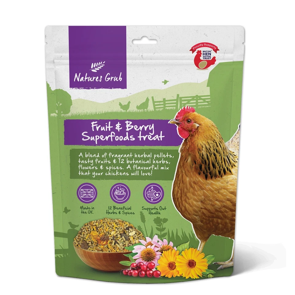 Natures Grub Fruit & Berry Superfoods Treat 600g-4.8kg | Treat for Chickens