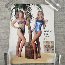 Keystone Light 1990 Sexy Swimsuit Coors Brewing BEER PROMO Poster VG
