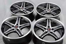 Set Of 4 New 17x7.5 Ddr Zk06 Black Polished 17 Rims Wheels 5x114.3 38mm Offset
