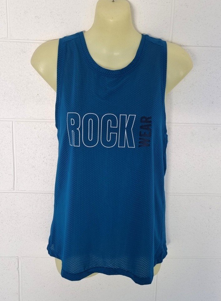 Rockwear  Size 8 EC teal blue racer-back active / sports top