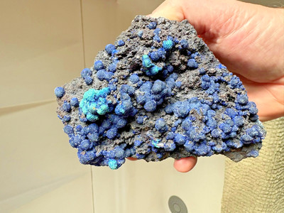 Azurite, some Malachite after Azurite, Seabra, Bahia, Brazil