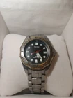 RARE VTG Seiko Pulsar Dive Watch Men 39mm Black Dial Silver Tone Date V732-X176