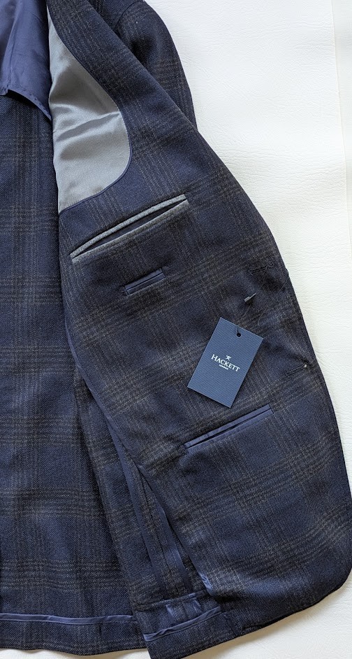 Hackett Blazer Jacket Wool Prince Of Wales Partially Lined size 38R - RRP £350 image 8