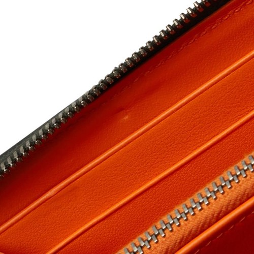 Bottega Veneta Cassette Intrecciato Zip Wallet Black Orange Leather Used - Picture 4 of 10
