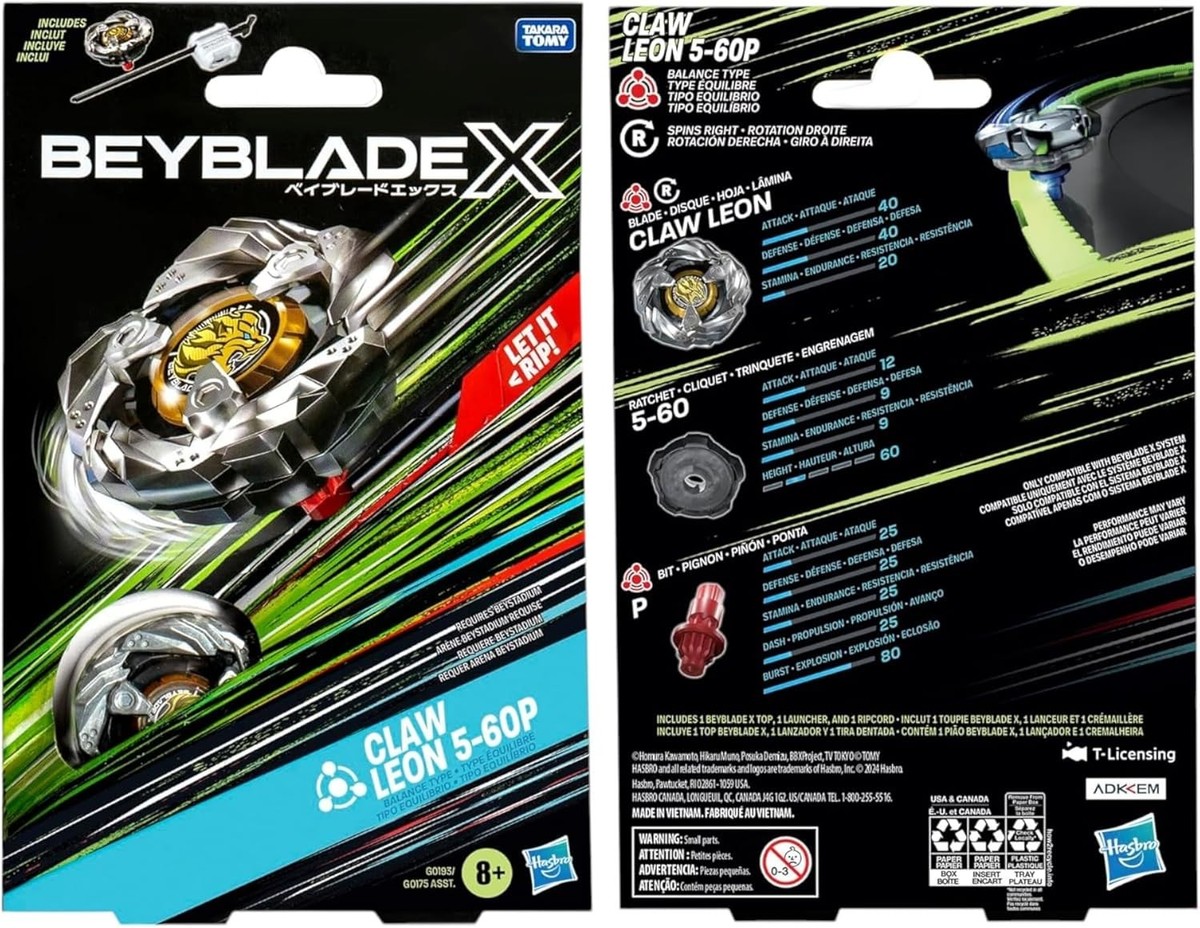Beyblade X Claw Leon 5-60P Starter Pack Set with Balance Type