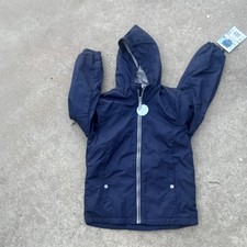 Whales Tail Boys Water Wind Resistant Hooded Jacket Navy Blue Size 10/12