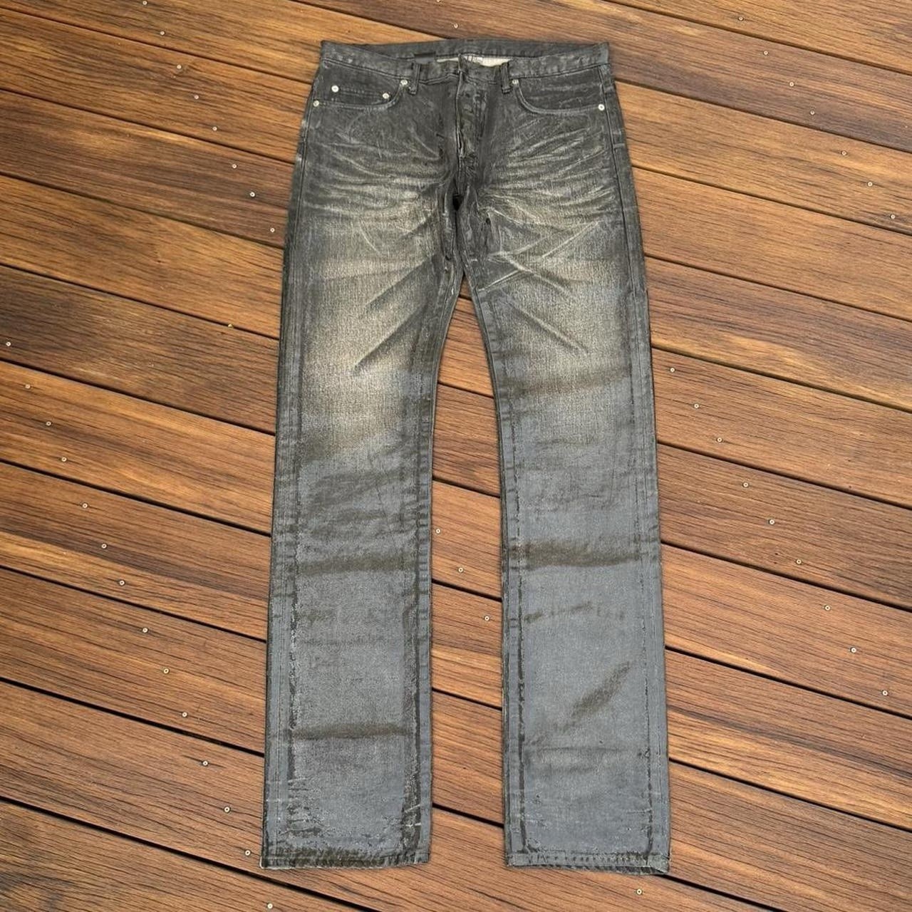 Dior Black Luster Waxed Denim Size 32 AW03 Brand New Unaltered