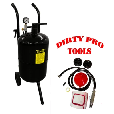 DIRTY PRO TOOLS Sand Blaster Portable Shot Grit 38 Liter Blasting With Gun Water Trap 10 Gallon