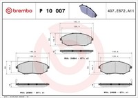 Brembo Bremsbelagsatz, Scheibenbremse P 10 007 FüR Chevrolet