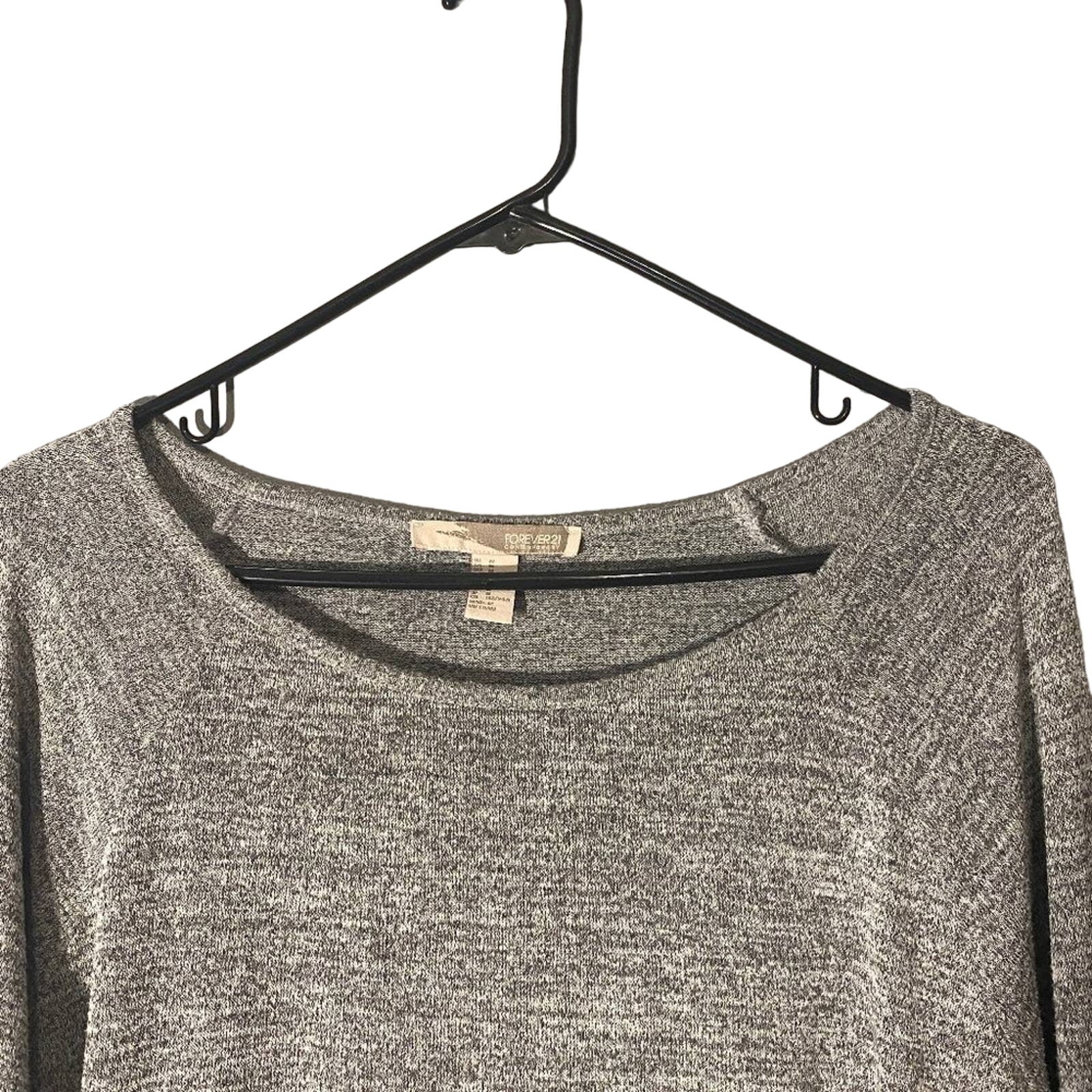 Forever 21 Basic Gray Long Sleeve Simple Casual T… - image 4