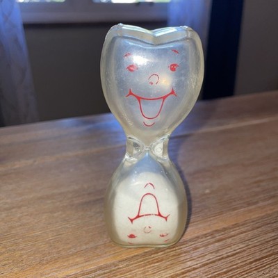 Vintage Happy Face Hour Glass Tooth Brushing Sand Egg Timer 4.5 