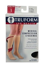 Truform Compression Stockings Black 8845 Large Below the Knee Closed Toe 30 40