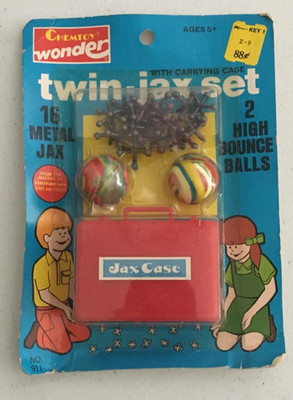 Vintage Chemtoy Wonder Twin-Jax Set No. 911 w/ Case, 2 Balls, 16 Metal NEW