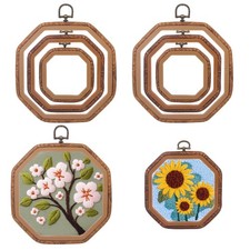 Embroidery Cross Stitch Frames for Display,6PC Octagon Embroidery Hoops,Three...