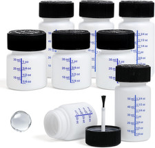 6 Pack 1&2 Oz Touch up Paint Container with Brush and Lid, Empty Paint Touch up 