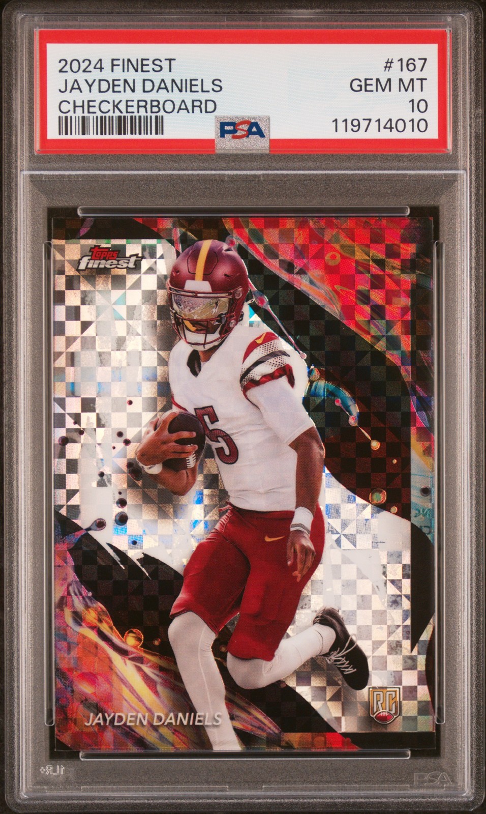 2024 Topps Finest #167 Jayden Daniels Checkerboard PSA 10