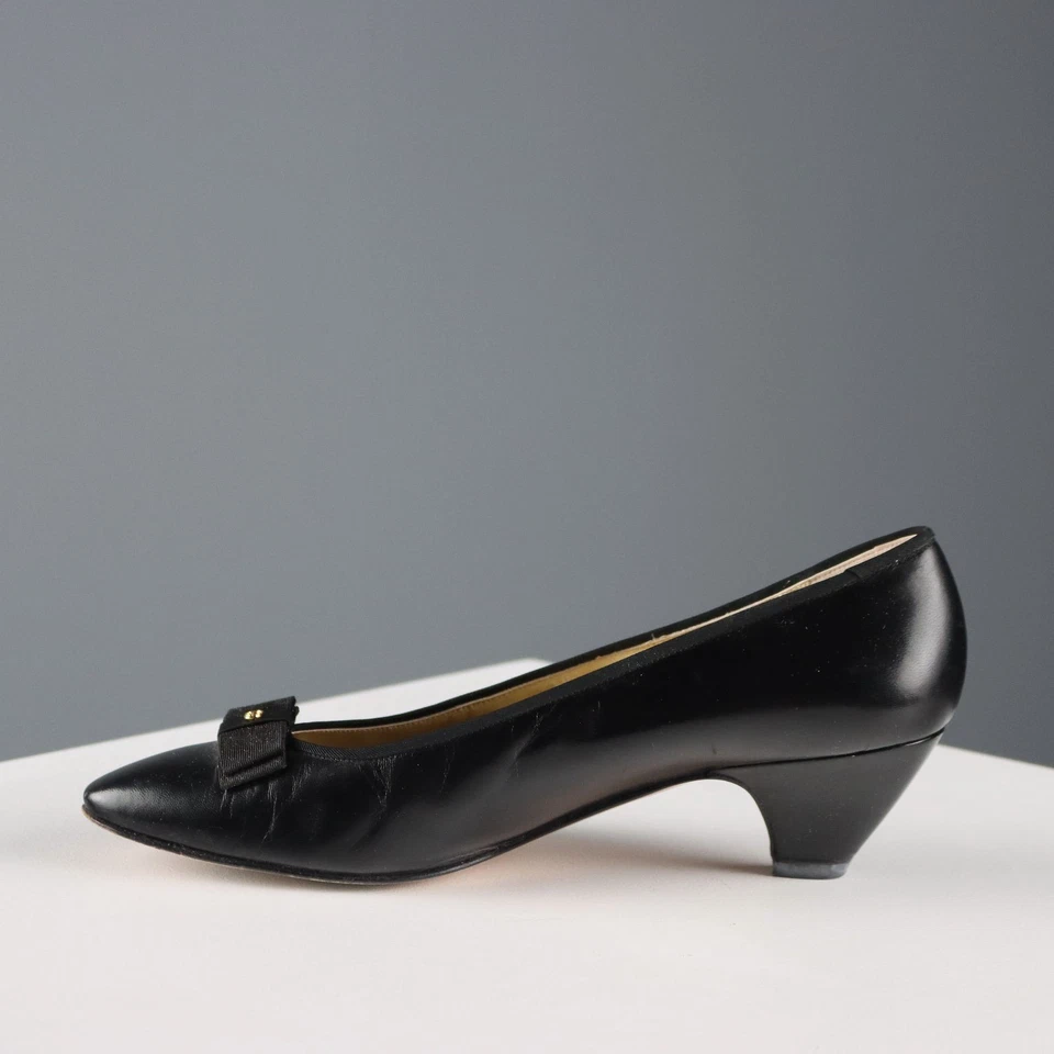 Chaussures à Talons Gucci Vintage Cuir N. 40 Années 1980 Originales - Photo 3/4