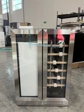 Yeego 24" Black Wine Cooler&Beverage Refrigerator 20 Bottles&60 Cans Capacity