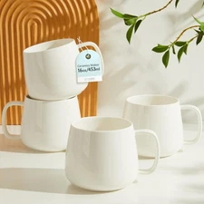 16oz Ceramic Coffee Mugs Set of 4 – Stackable Latte Cups, Microwave, Dishwash...