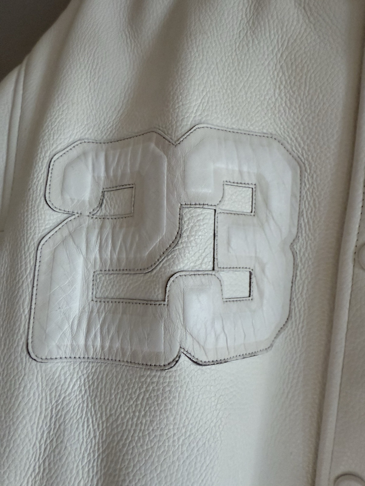Off-White “Natlover” White Leather Varsity Authenticated Size 48 RRP £3890 image 3