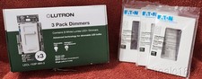 Lutron Lot de 3 variateurs et 3 vis cachées Eaton 1 vitesse décoration plaques murales blanc