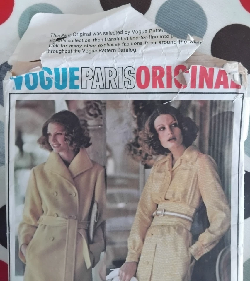 Vintage Vogue Christian Dior Paris Original Pattern 2911 Size 14 Coat & Dress - Image 4 of 4