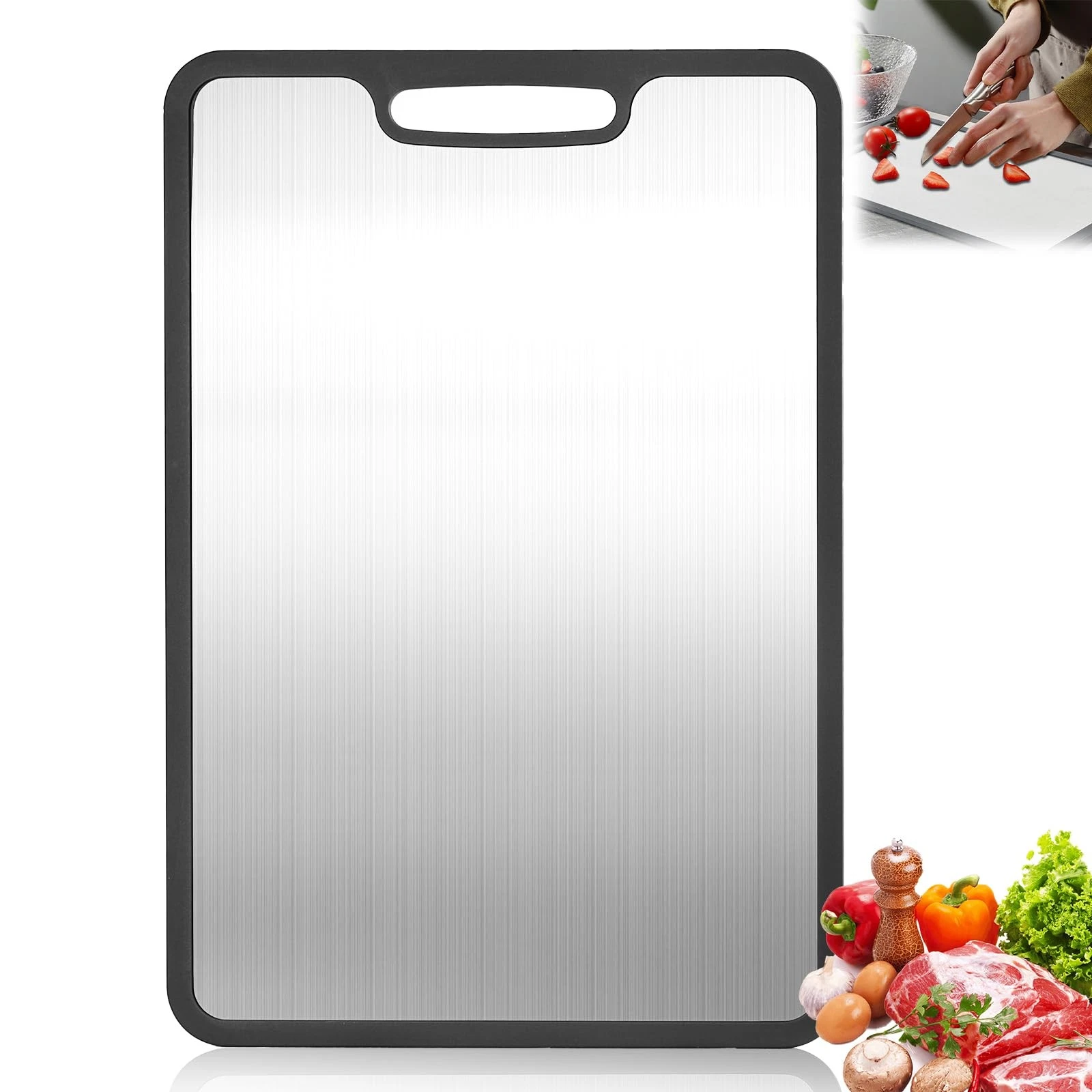 Titanium Cutting Boards for Kitchen & Camping,Metal Cutting Board,Stainless S...