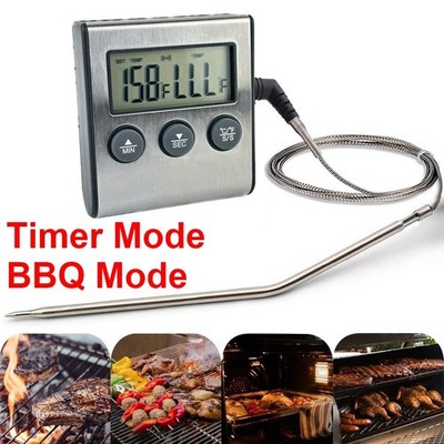 Remote Kitchen Digital Cooking Thermometer Probe Meat Food Temperature w/Timer
