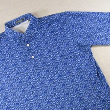 Turtleson Polo Shirt Mens Large Blue Paisley Performance Golf Short Sleeve