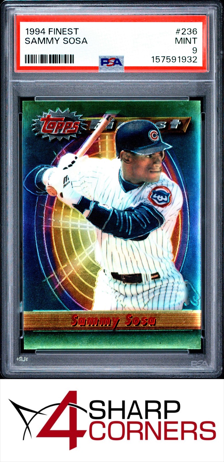 1994 FINEST #236 SAMMY SOSA CUBS PSA 9 view 1