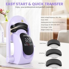 3-in-1 Auto Cap Heat Press Machine with 3pcs Replaceable Heating Pads T-Shirts  