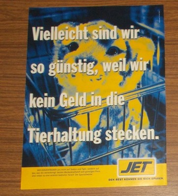 Rare Advertising JET Gas Station - We Don't Put Money In Animal Husbandry 1997