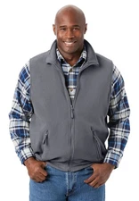 KingSize Men's Big & Tall Explorer Plush Fleece Zip Vest