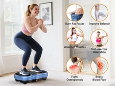 HTM Exercise Fitness Vibration Plate Exercise Machine With Two Resistance Bands