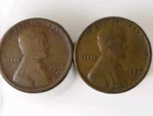 1916 S & 1927 S Lincoln Wheat Cents Pennies VG/Fine-Glossy Brown Free Post