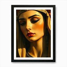 Egyptian Beauty Portrait 1 Art Prin Framed Wall Art Poster Canvas Print Picture