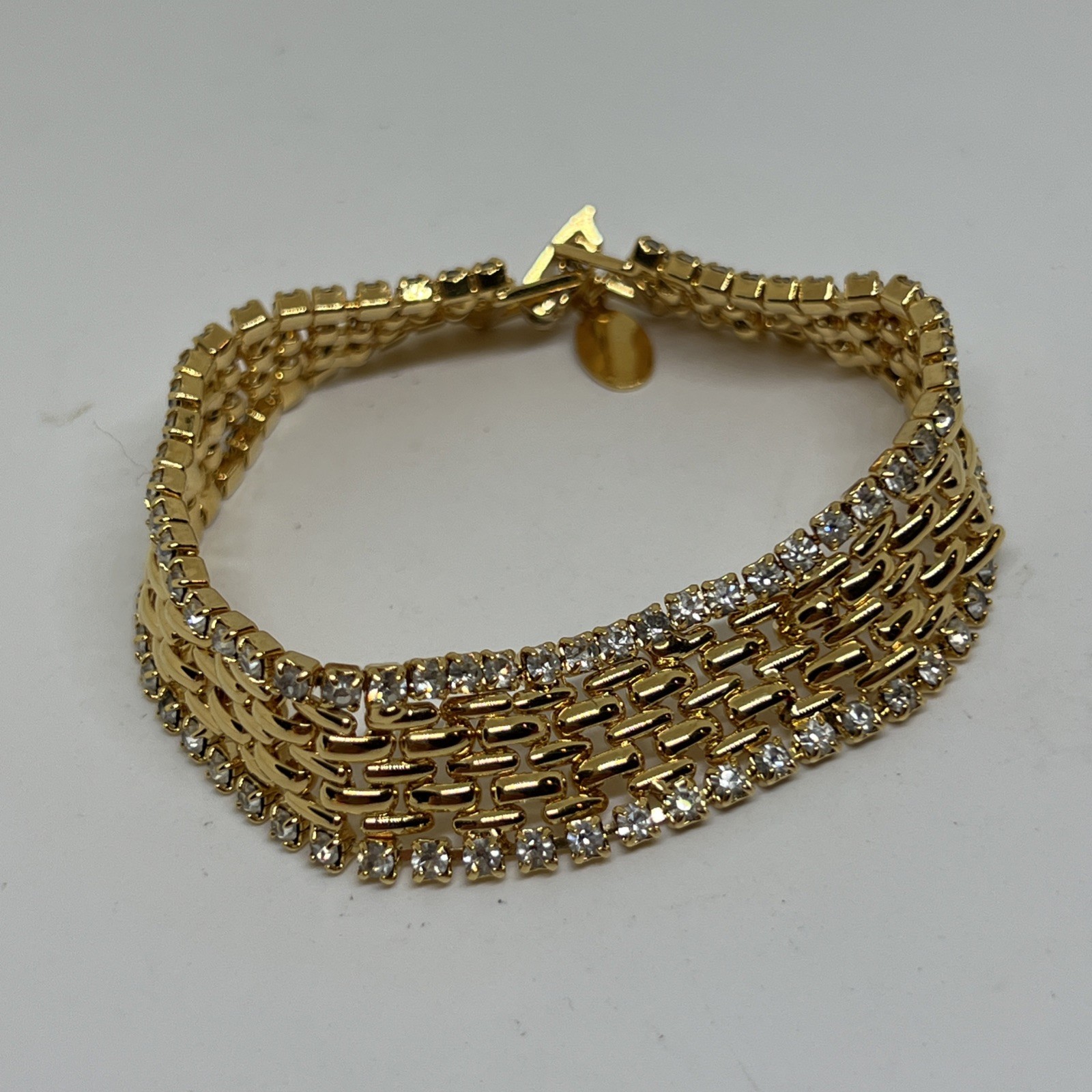 Vintage KJL Kenneth Jay Lane Gold Tone & Rhinesto… - image 2