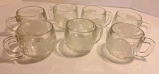 Set 7 Vintage Nestle Nescafe Etched Glass Globe World Coffee Mugs Cups