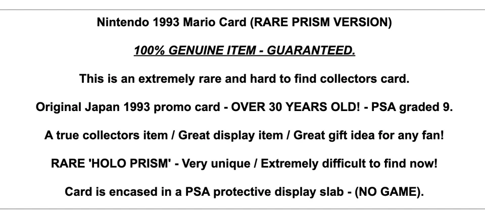 Nintendo 1993 Super Mario World Trading Card PSA Graded SNES GBA Video Game Rare - Image 2 of 4